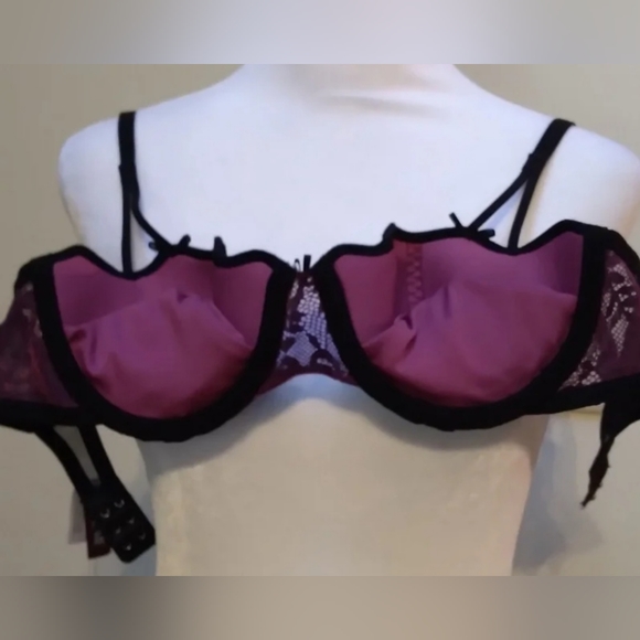 NEW Purple and Black lace push-up bra Size 34B ♡Beautiful♡ - Picture 8 of 11